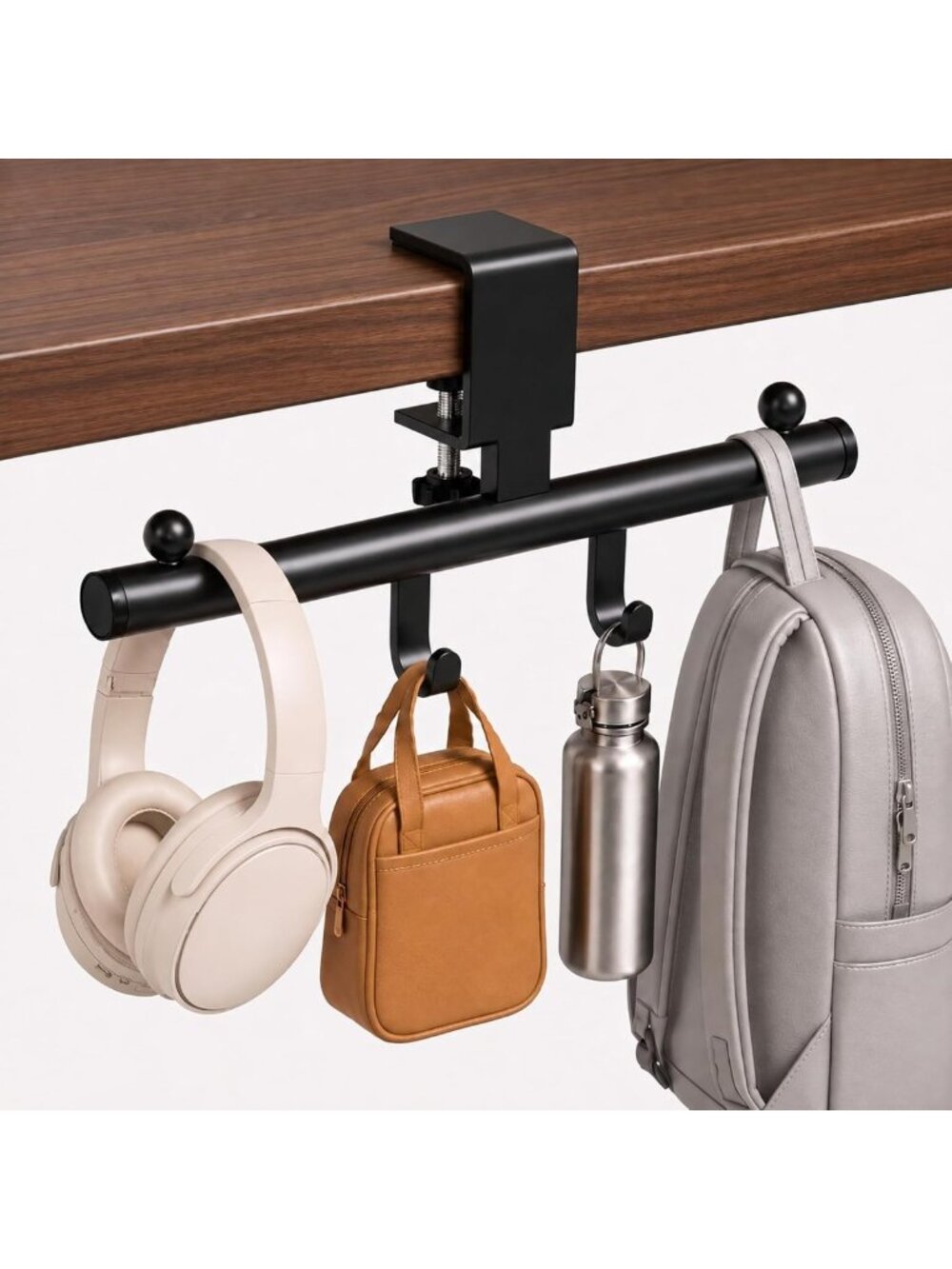 Versatile Desk Bag Hook - Stylish Purse Holder & Backpack Organizer for Tables
